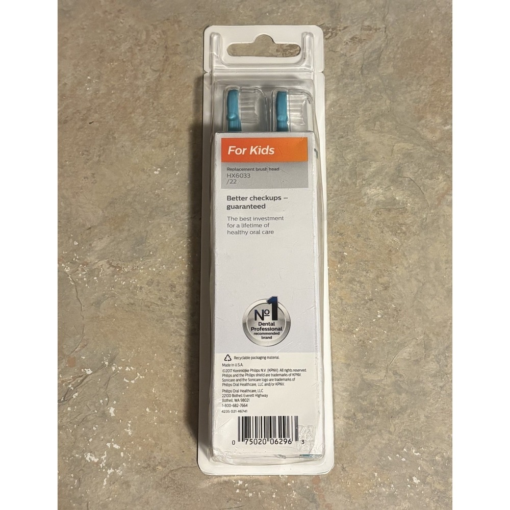 Philips Sonicare For Kids Brush Heads HX6033/22 3 Pack Replacement Heads NIB